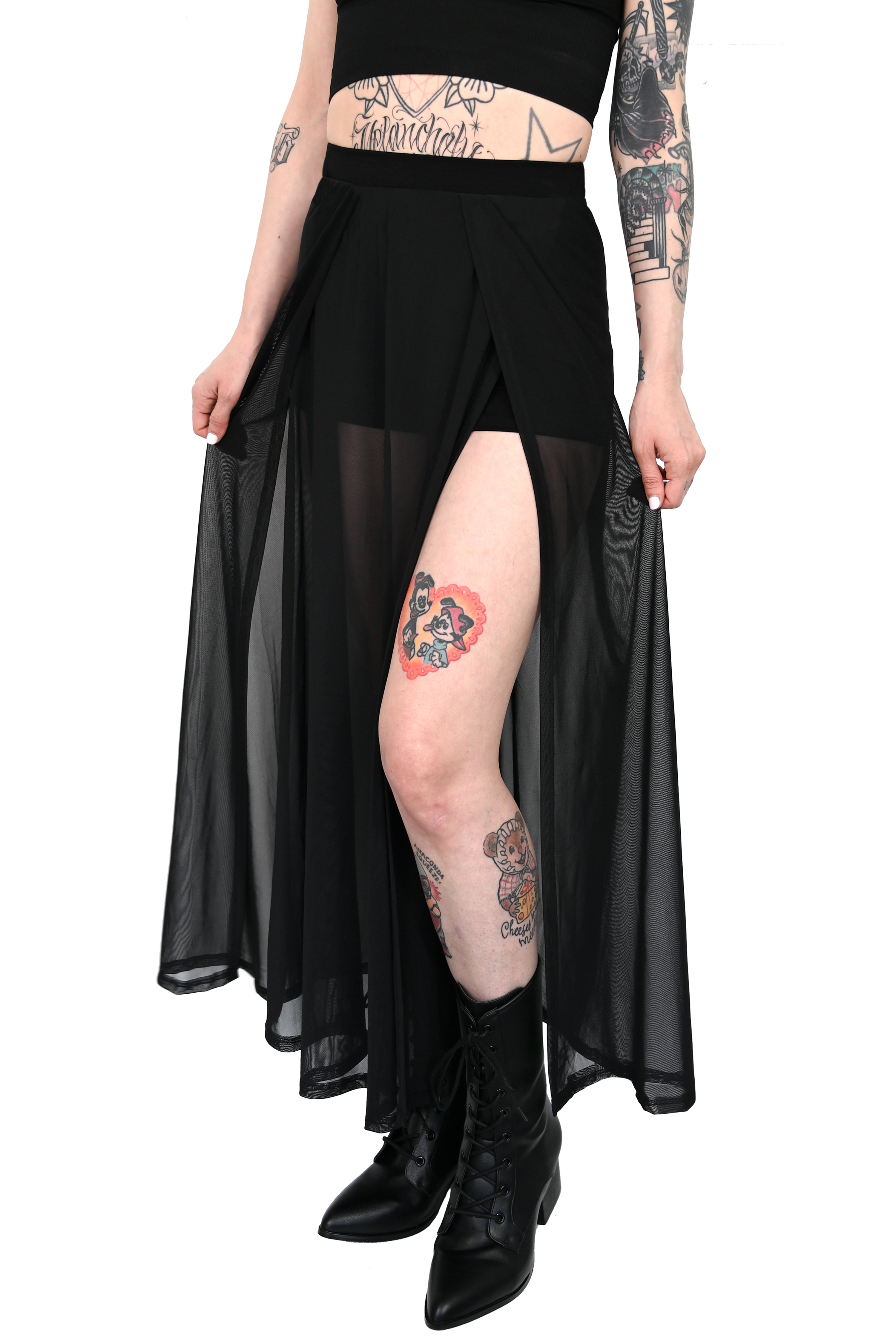 Mesh Darla Maxi Skirt With Built in Shorts - XS & 4XL left!