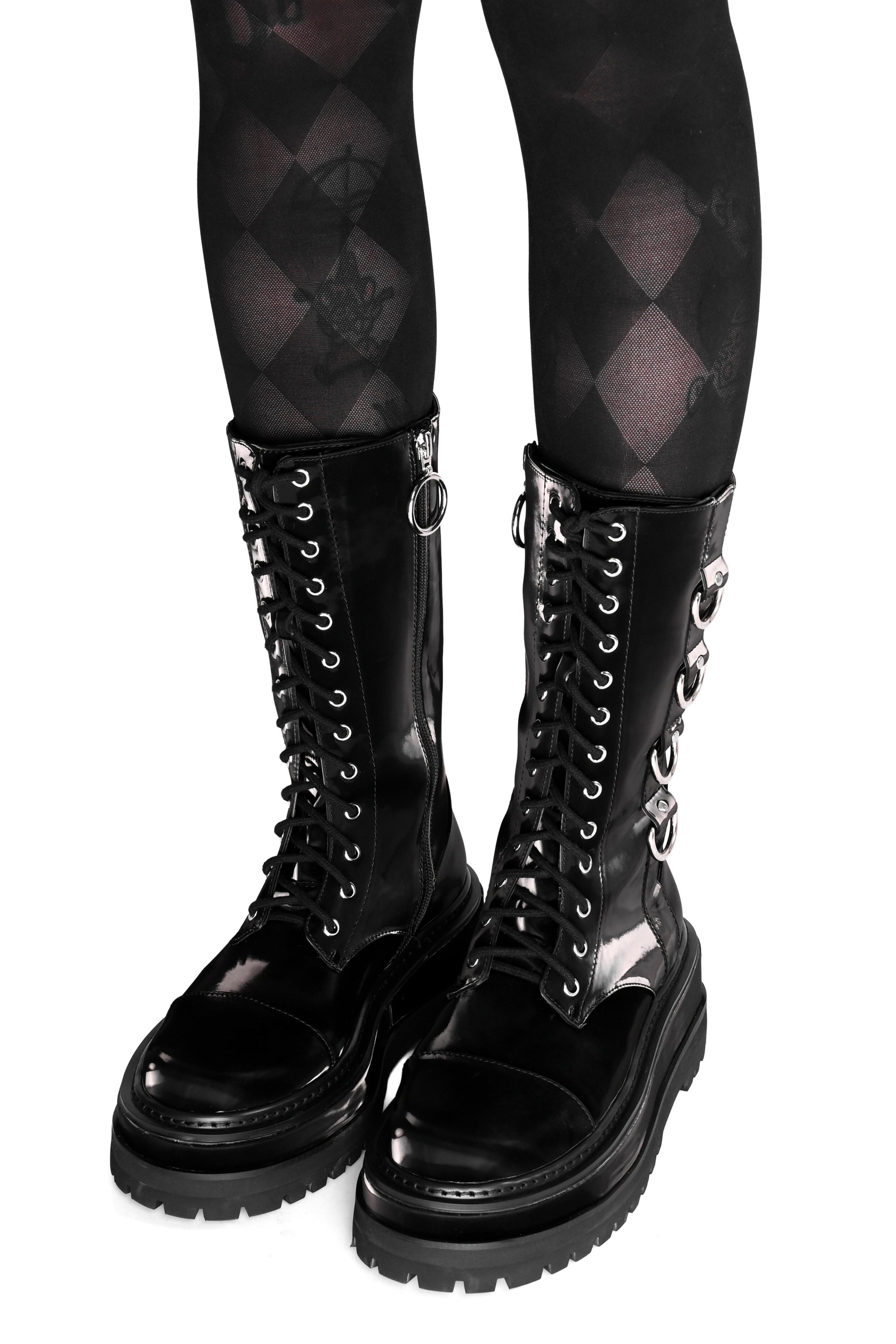 Trent Black Liquid Velvet Boots - Size 7/10/11/12 left!