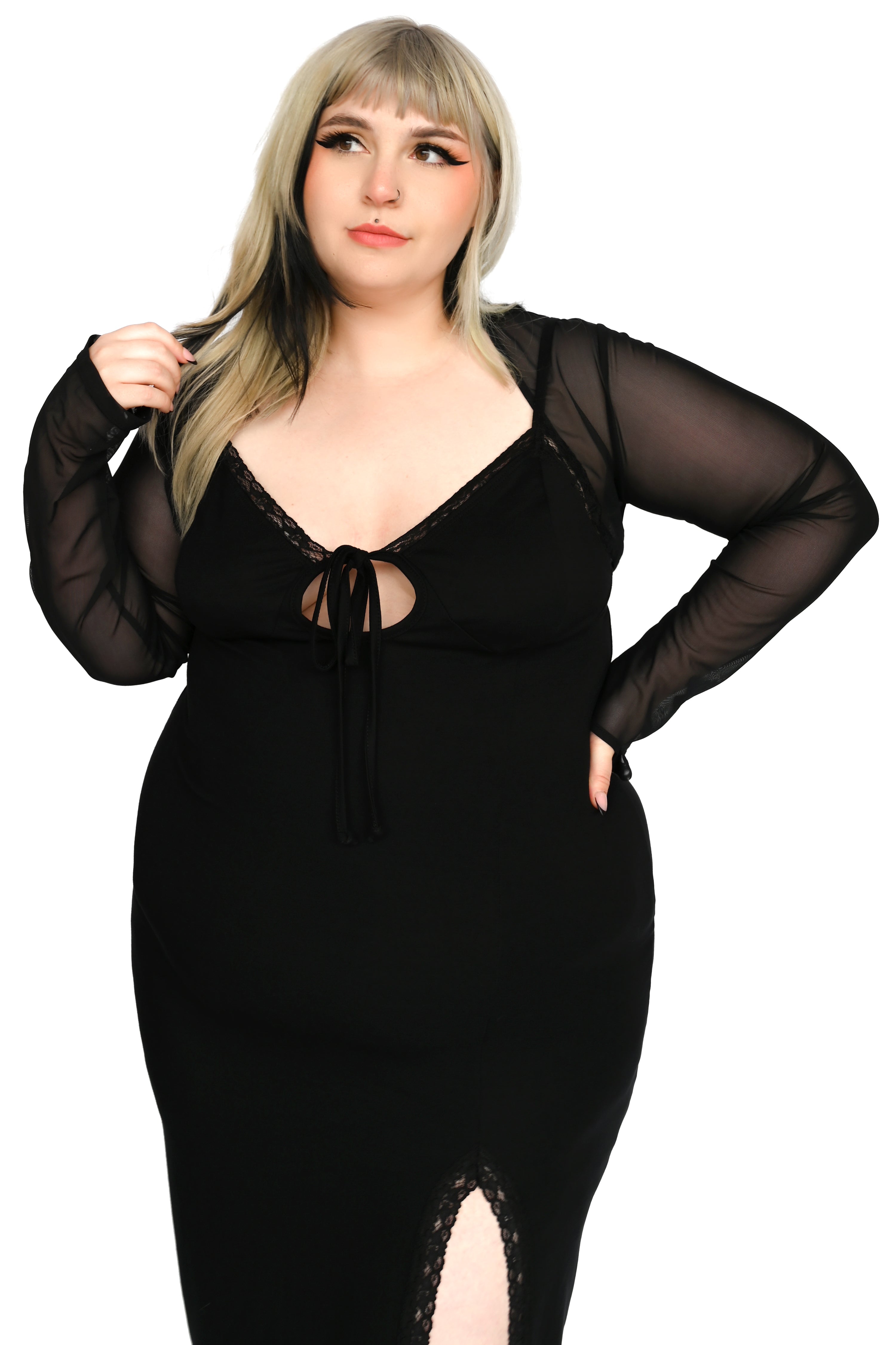 black mesh bolero with thumbholes