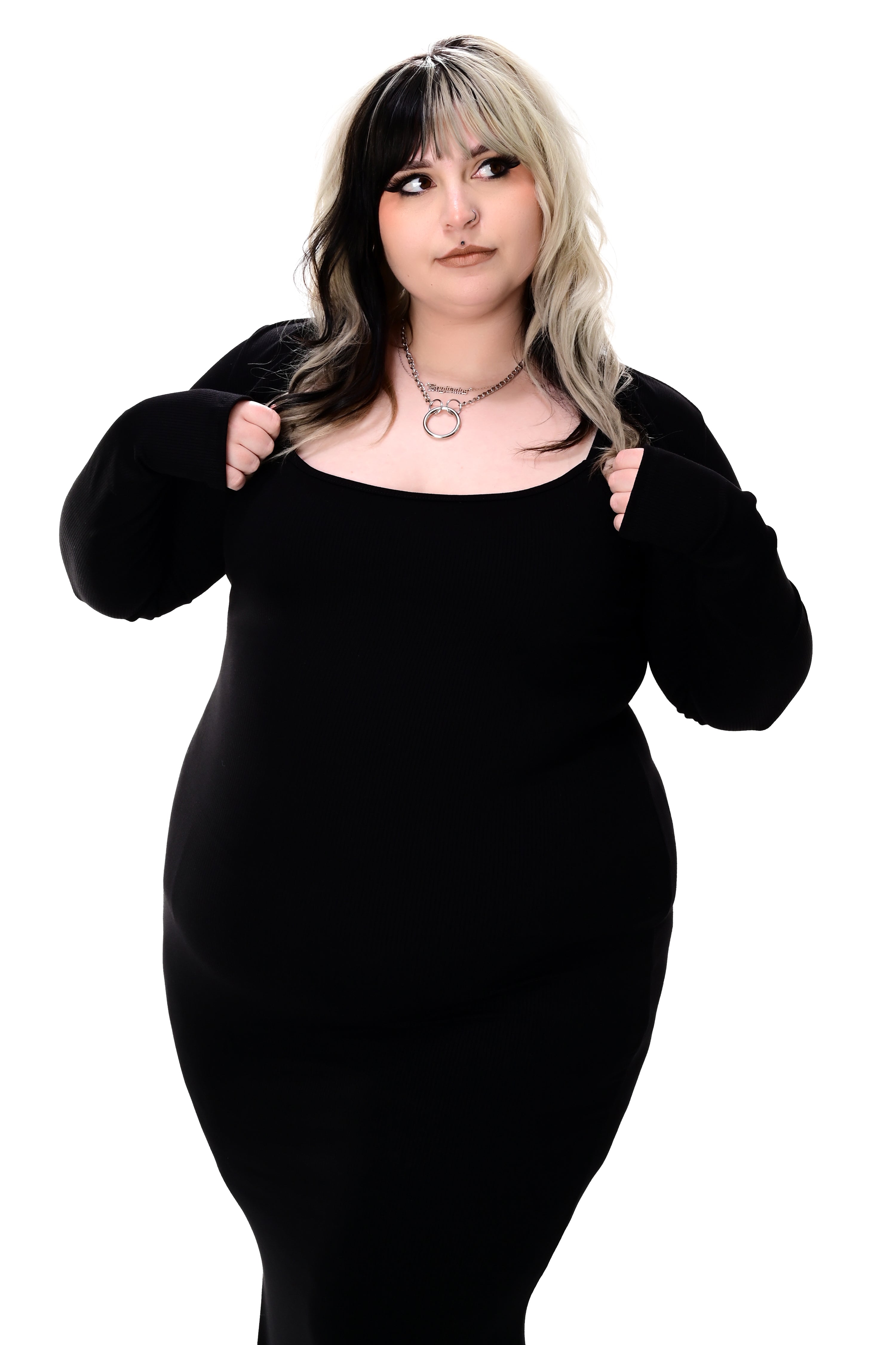 black ribbed bolero with thumbholes