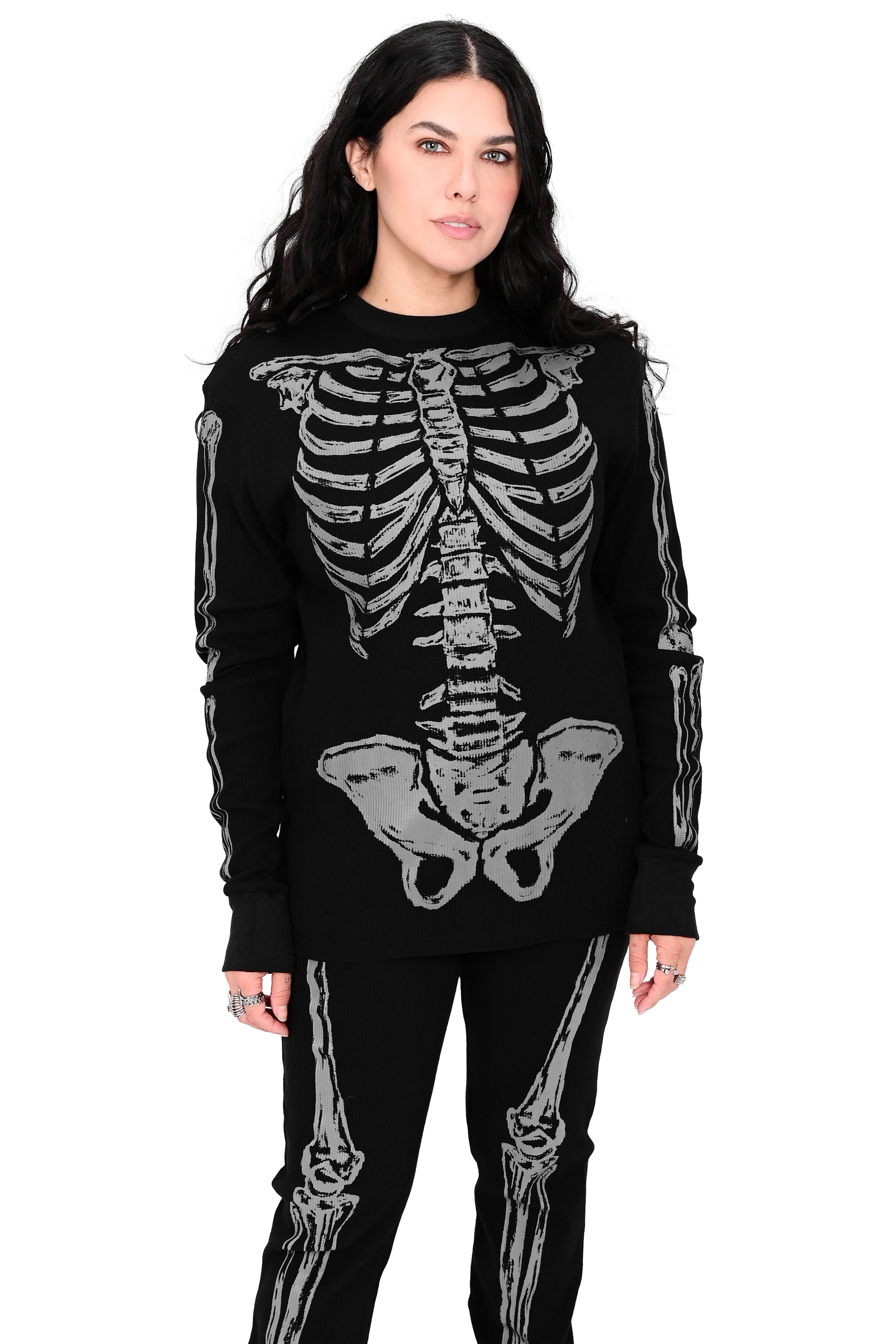 Grey/Black Skeleton Thermal Top - Unisex