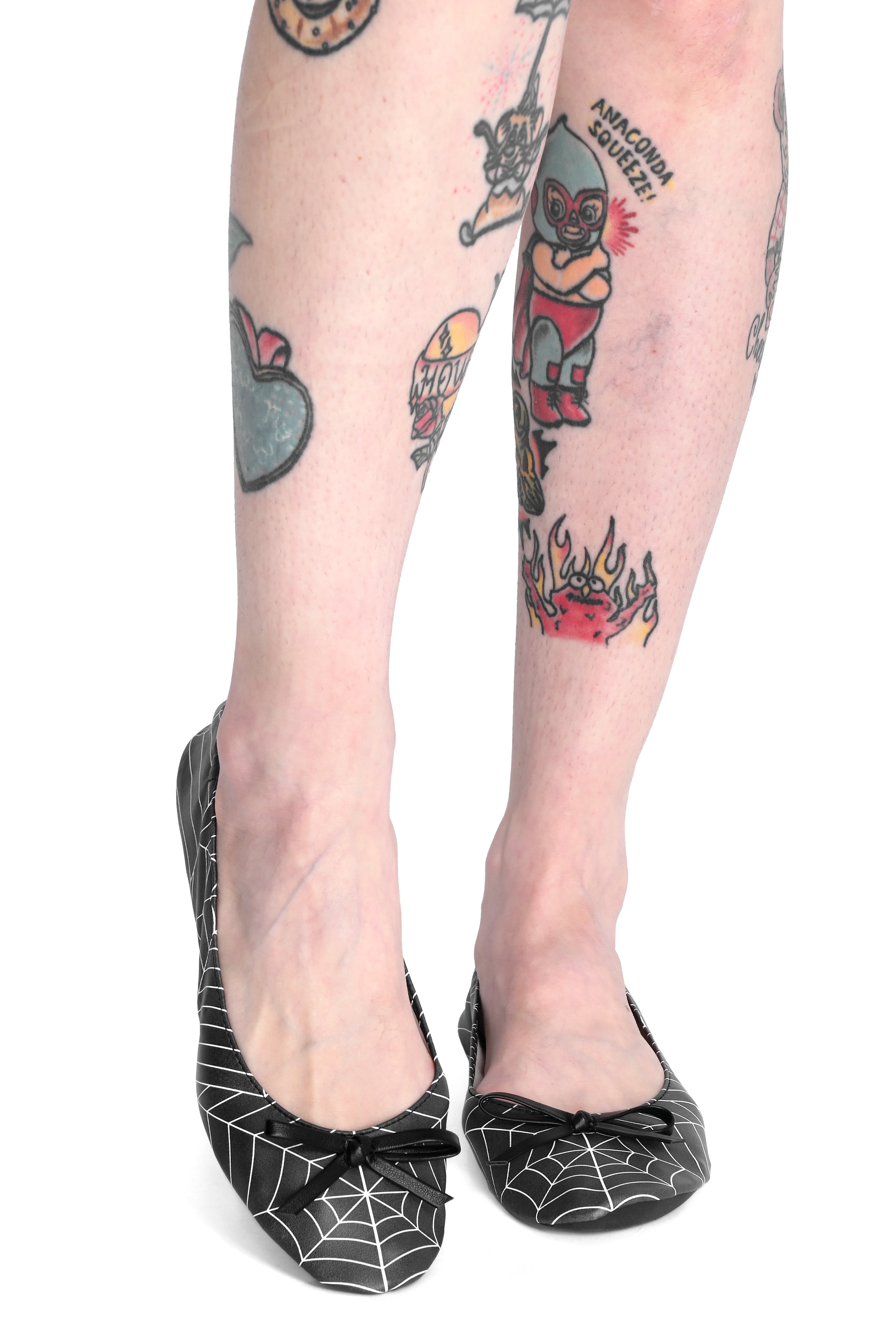 Cobweb Folding Flats - Black/White