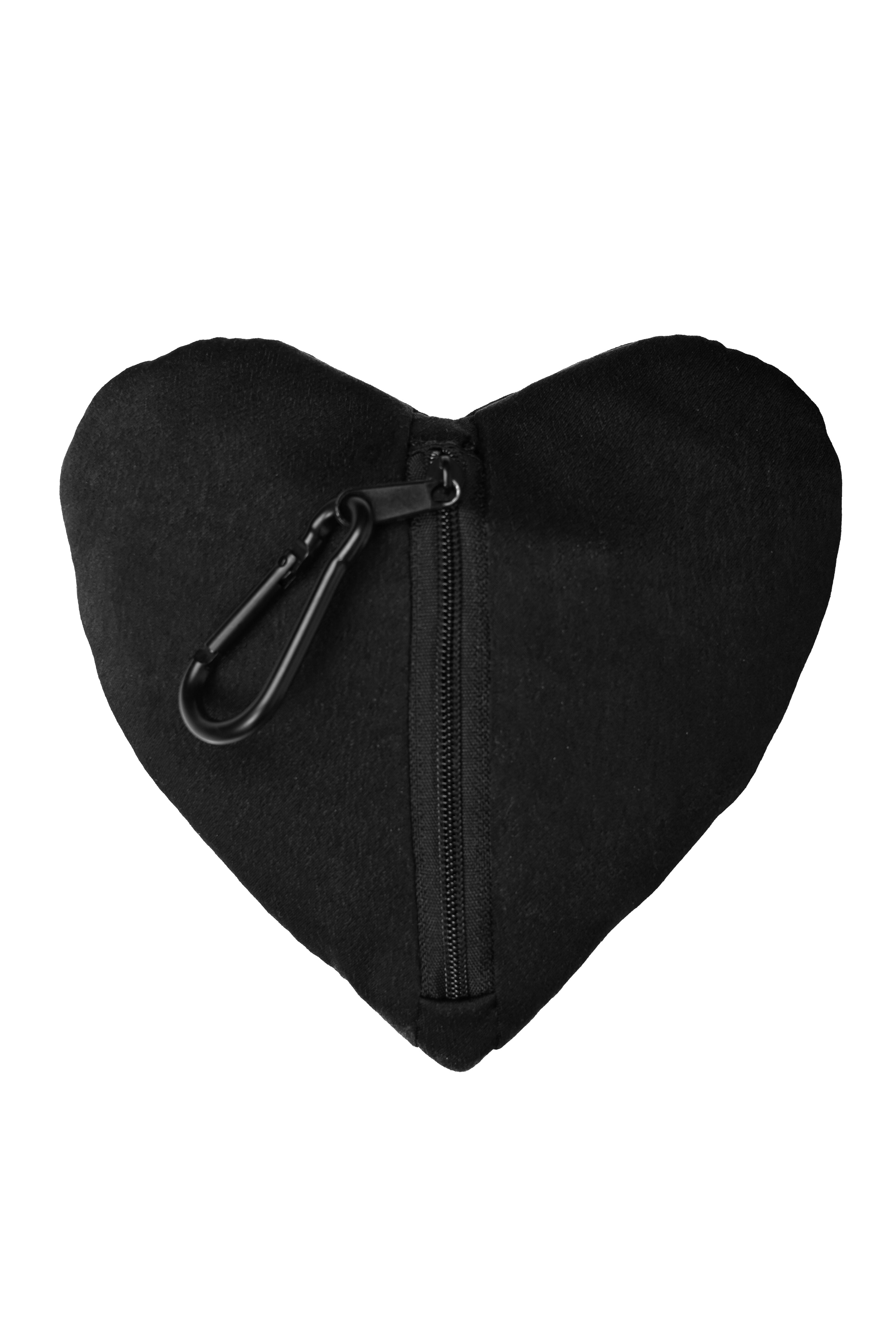 Black velvet heart keychain featuring our 'Babe in Black' logo on front, with a standard size nylon shopping tote inside