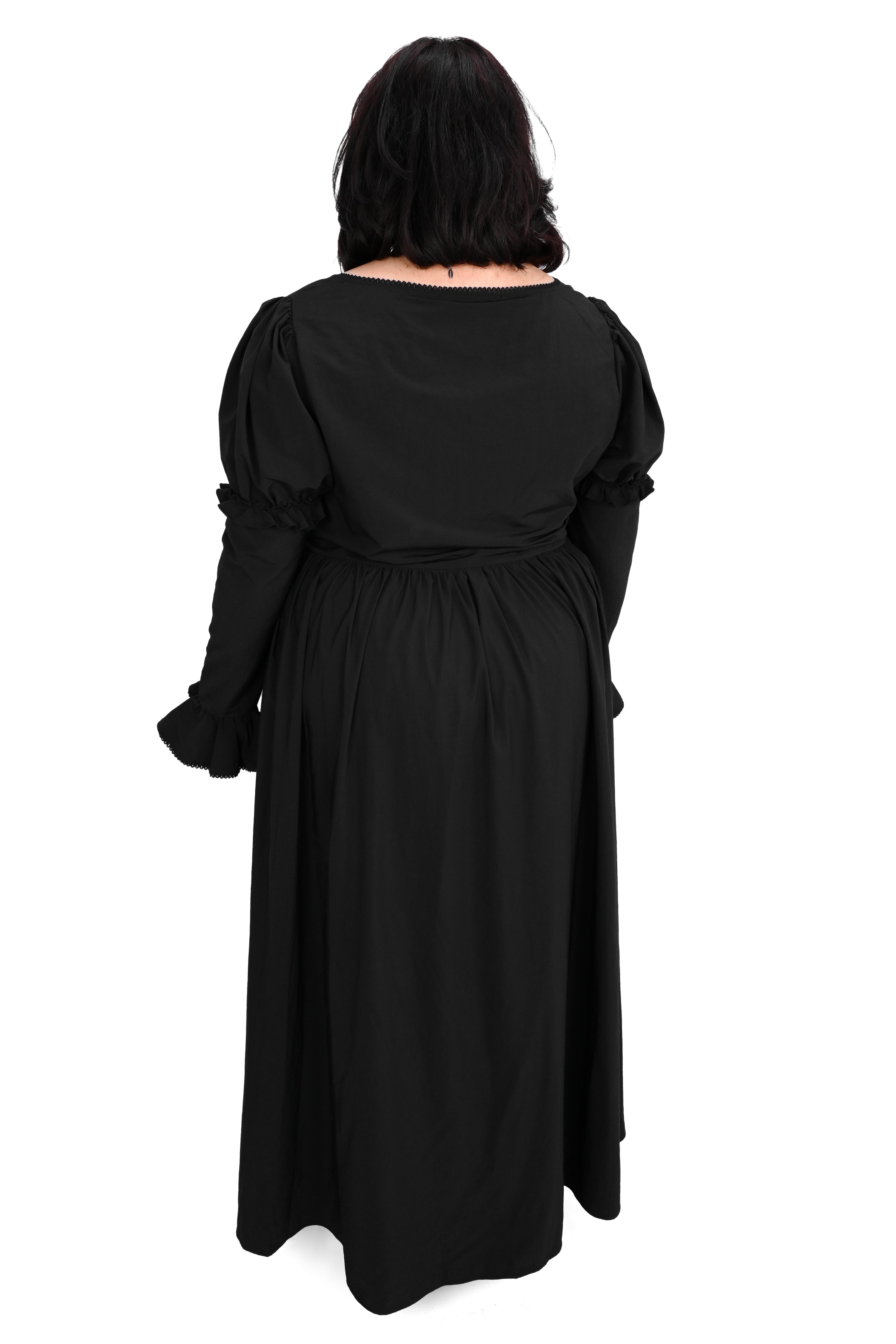 tie front duster with puff shoulder sleeves