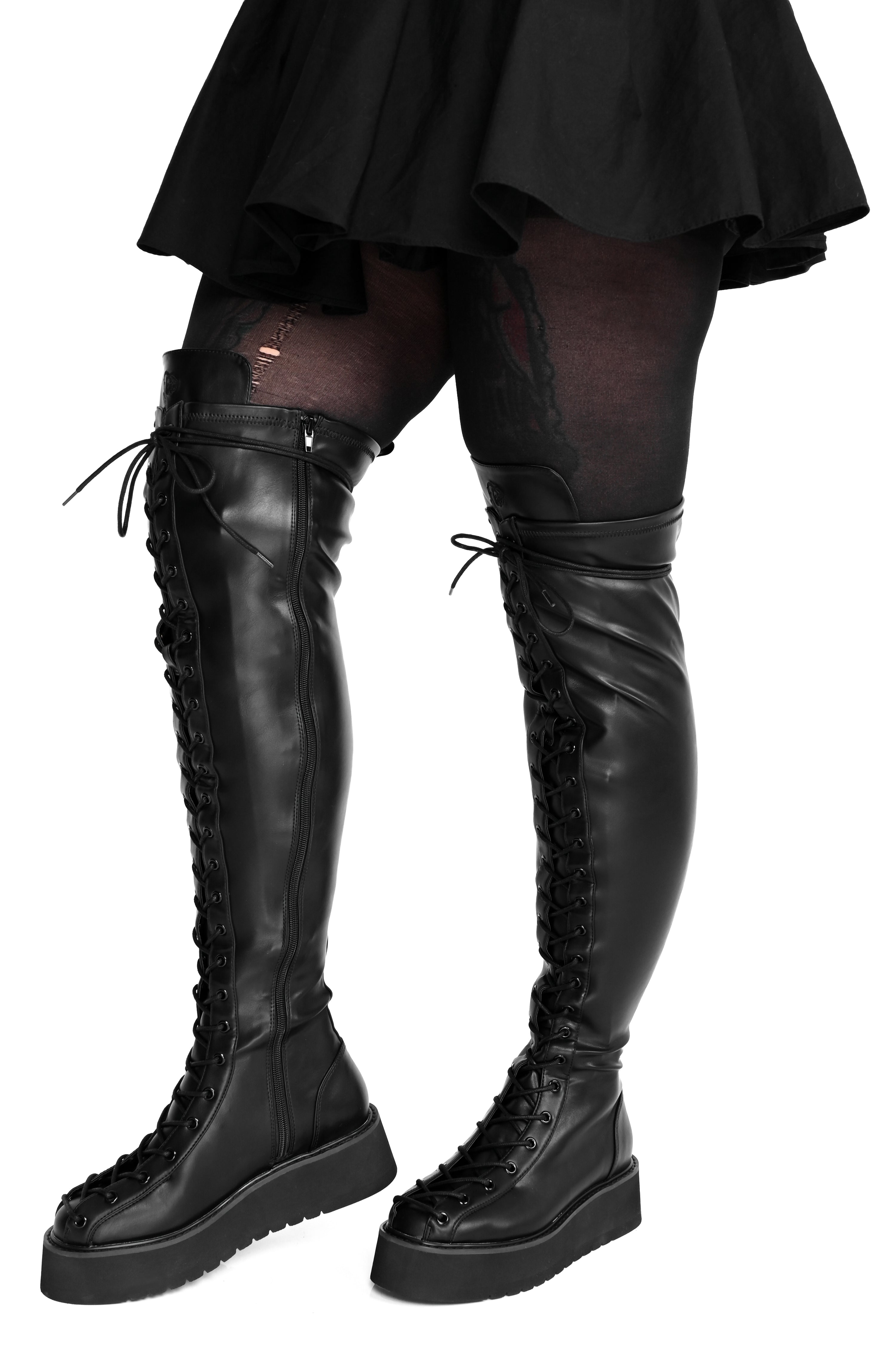 stretchy PU over the knee boots