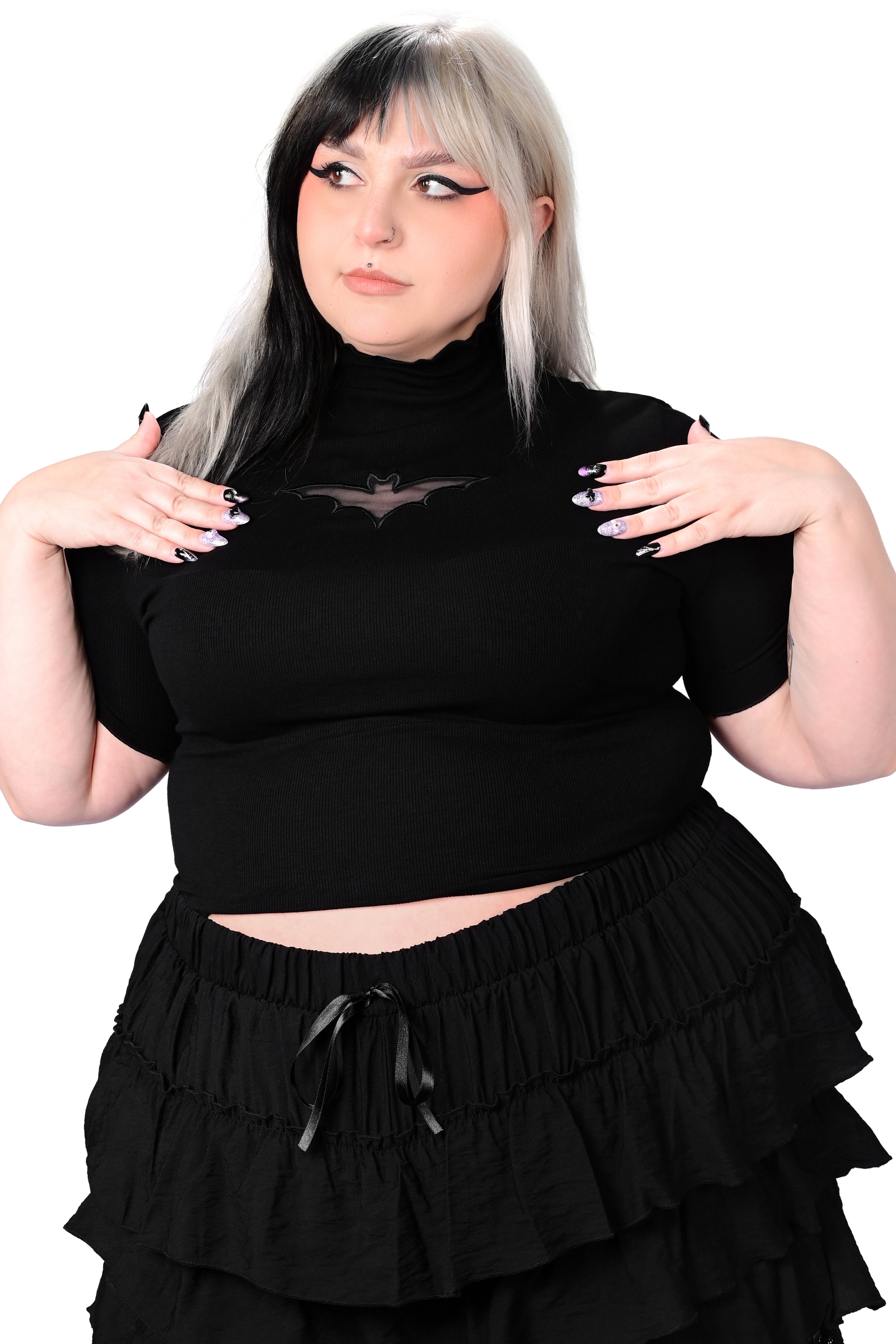 Bat Cut Out Crop Top - 3XL left!