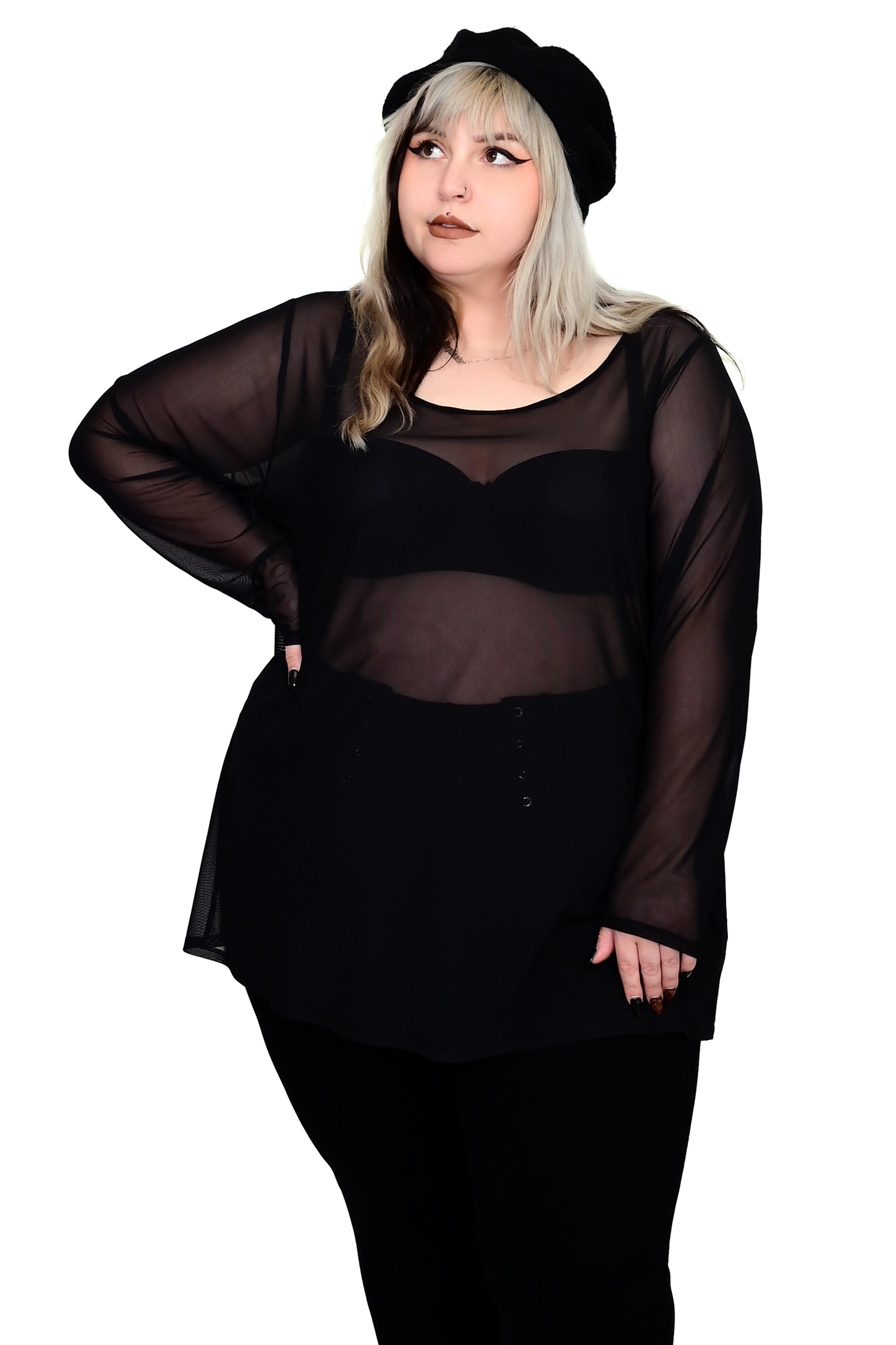 Oversized Mesh Long Sleeve Top - No Restock!