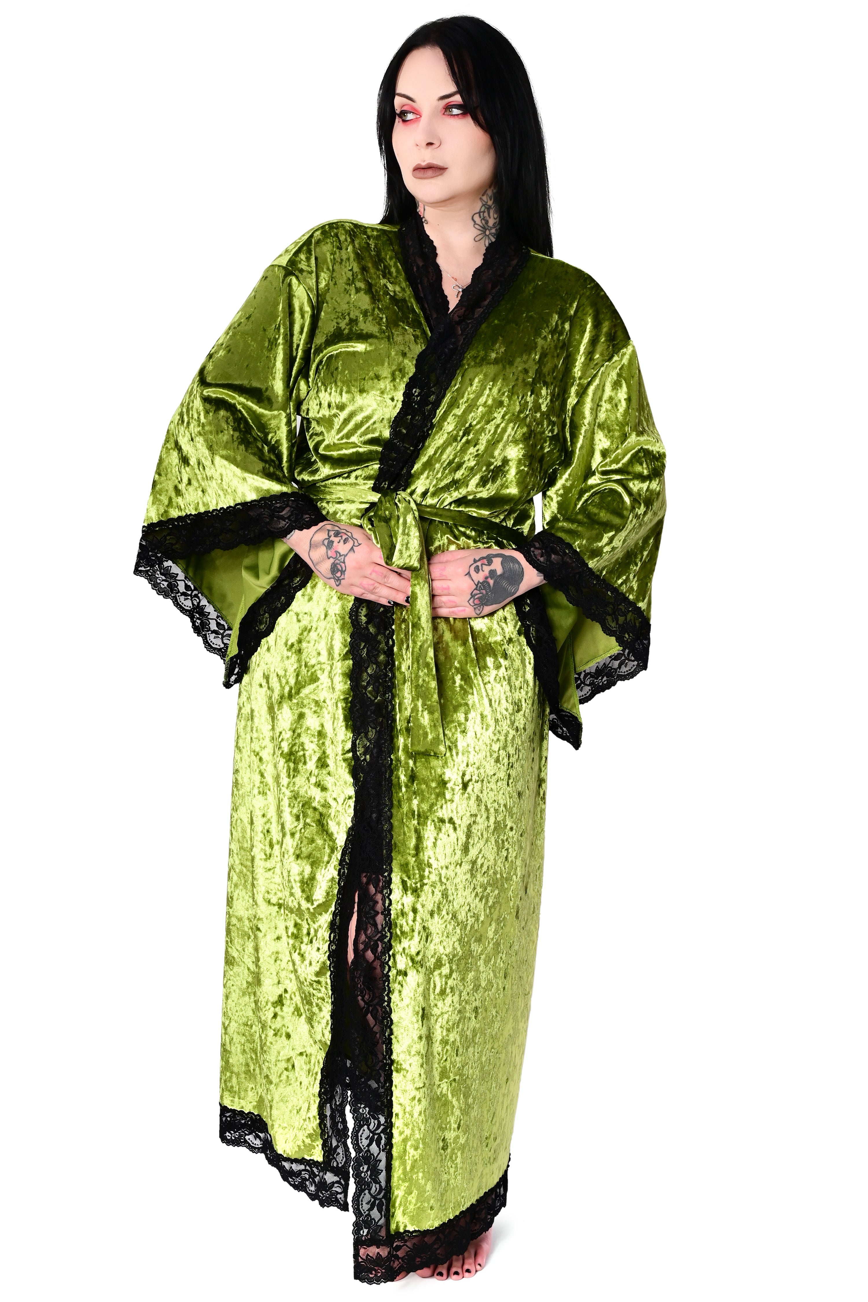 Velvet Bathory Dressing Robe - Peridot - No Restock! - XS/S & M/L left!
