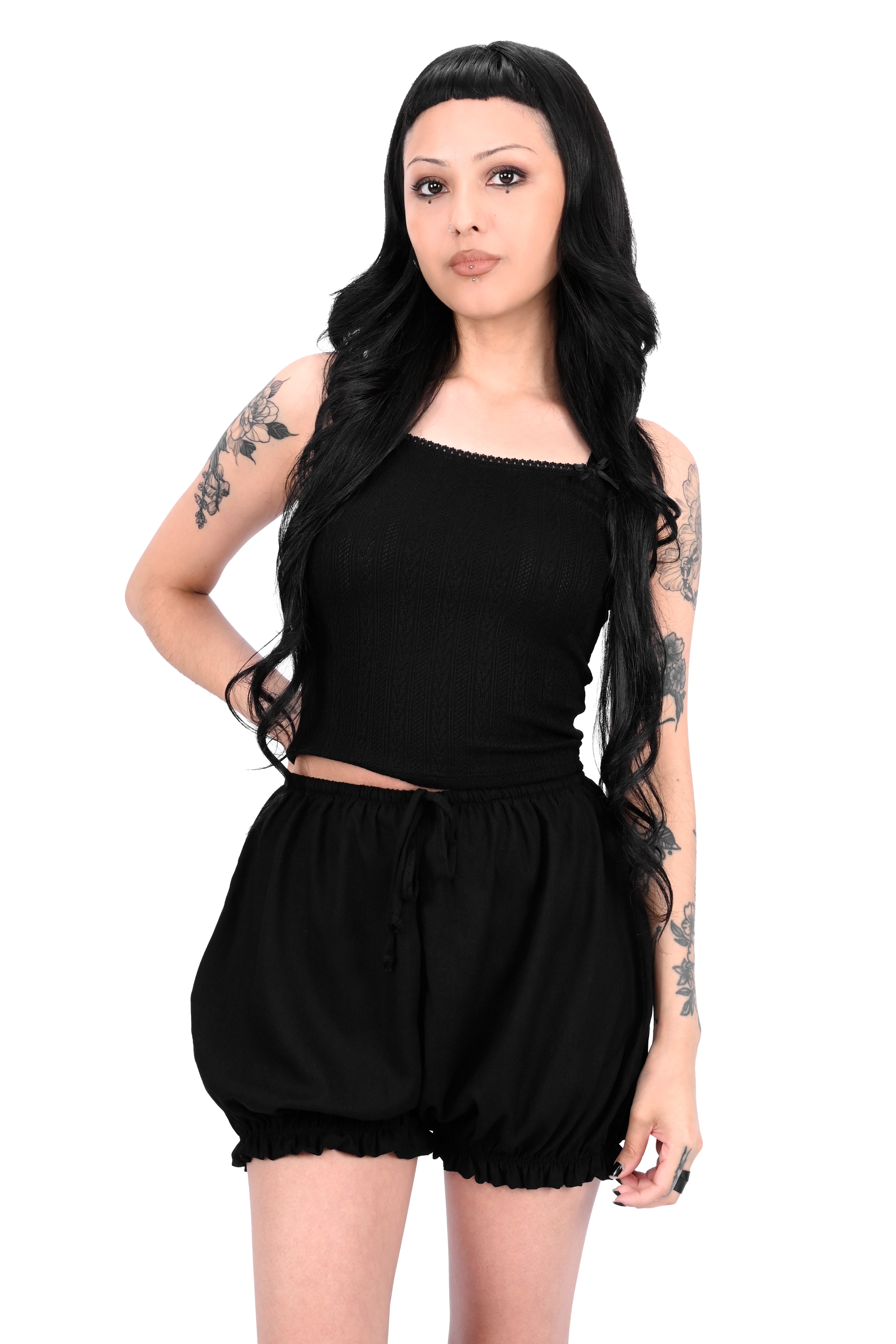 mini linen bloomer shorts