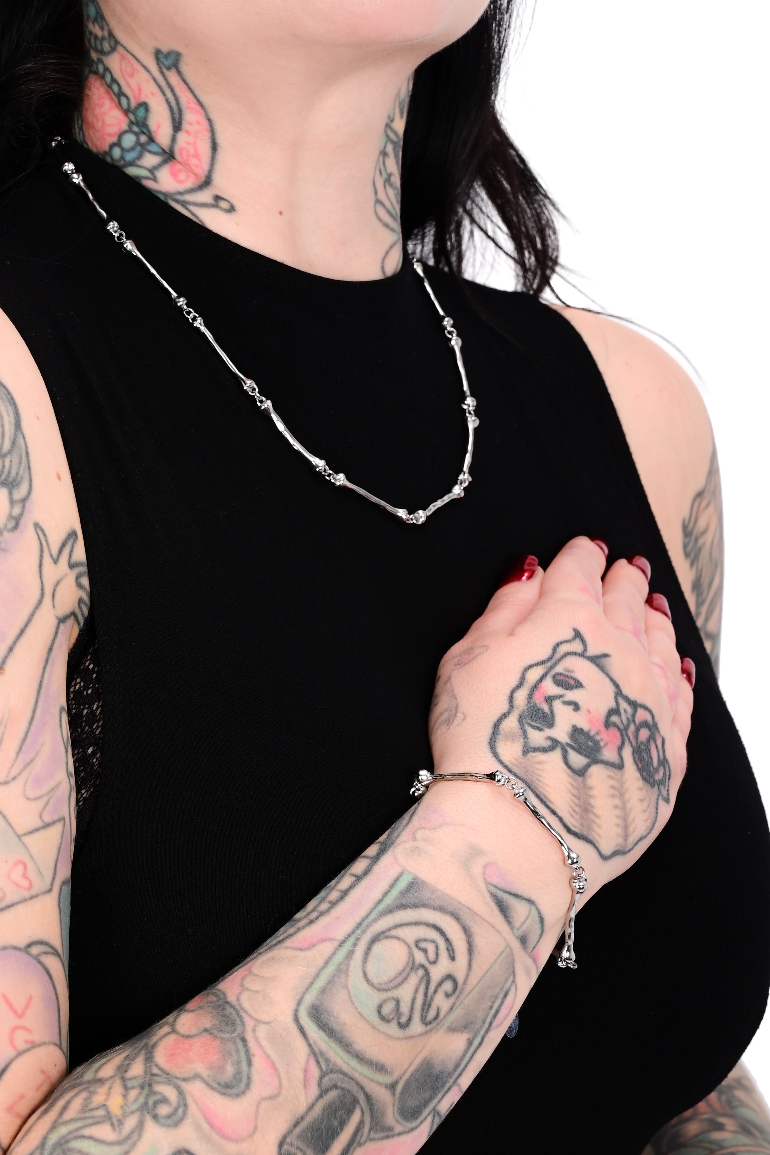 Bone Necklace & Bracelet Jewelry Set