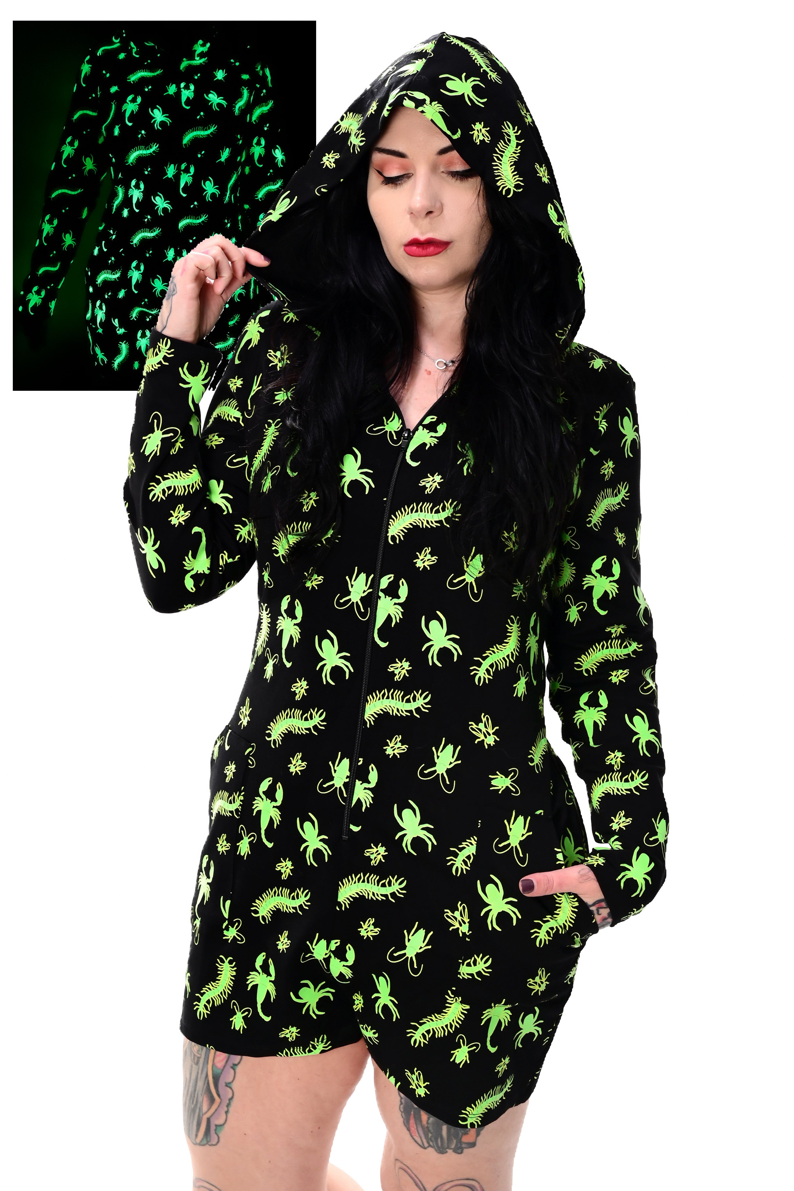 Creepy Crawlers Lounge Romper - Glow in the Dark - XS/S/M/4XL left! No Restock!