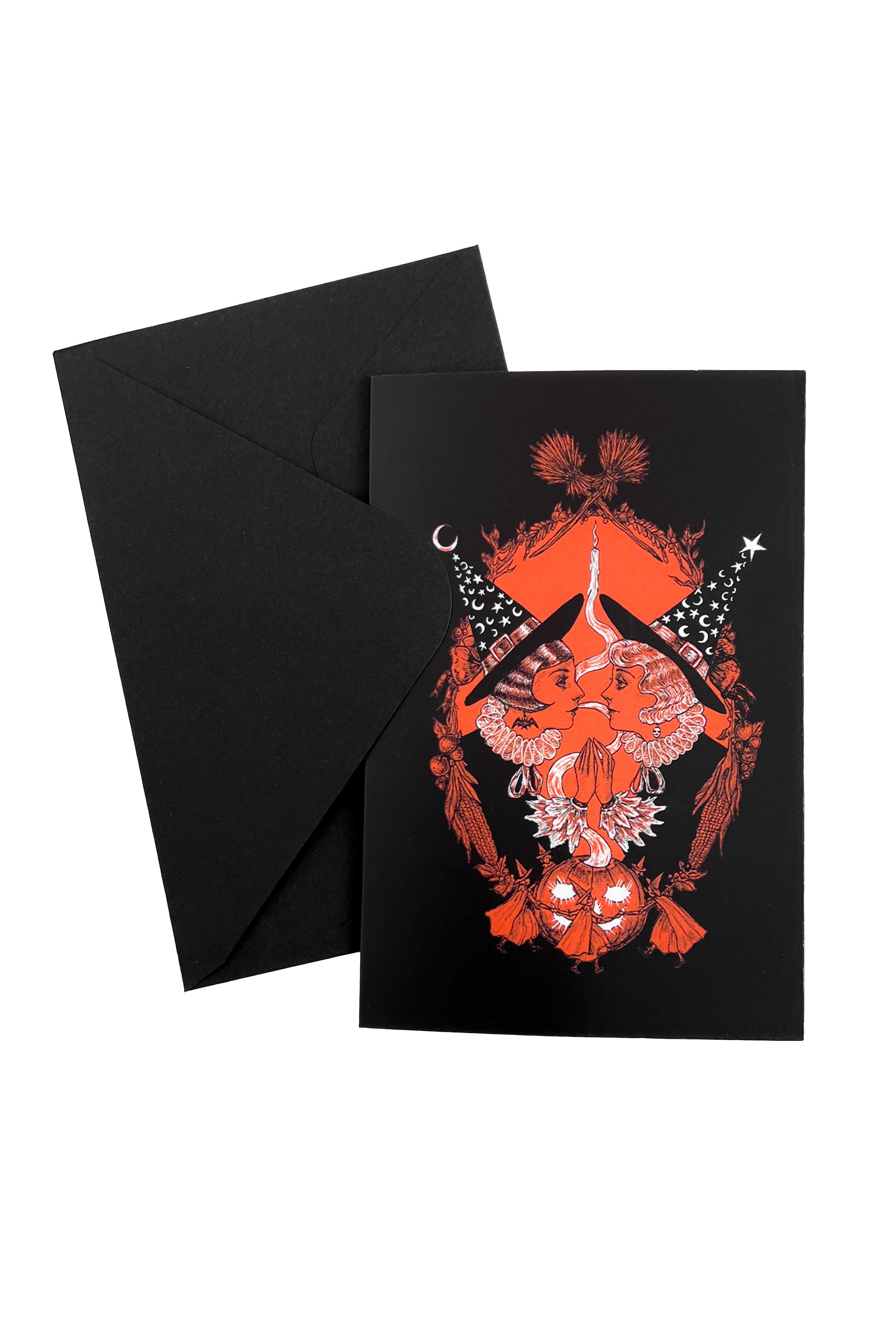 greeting card set with halloween art by mary syring
