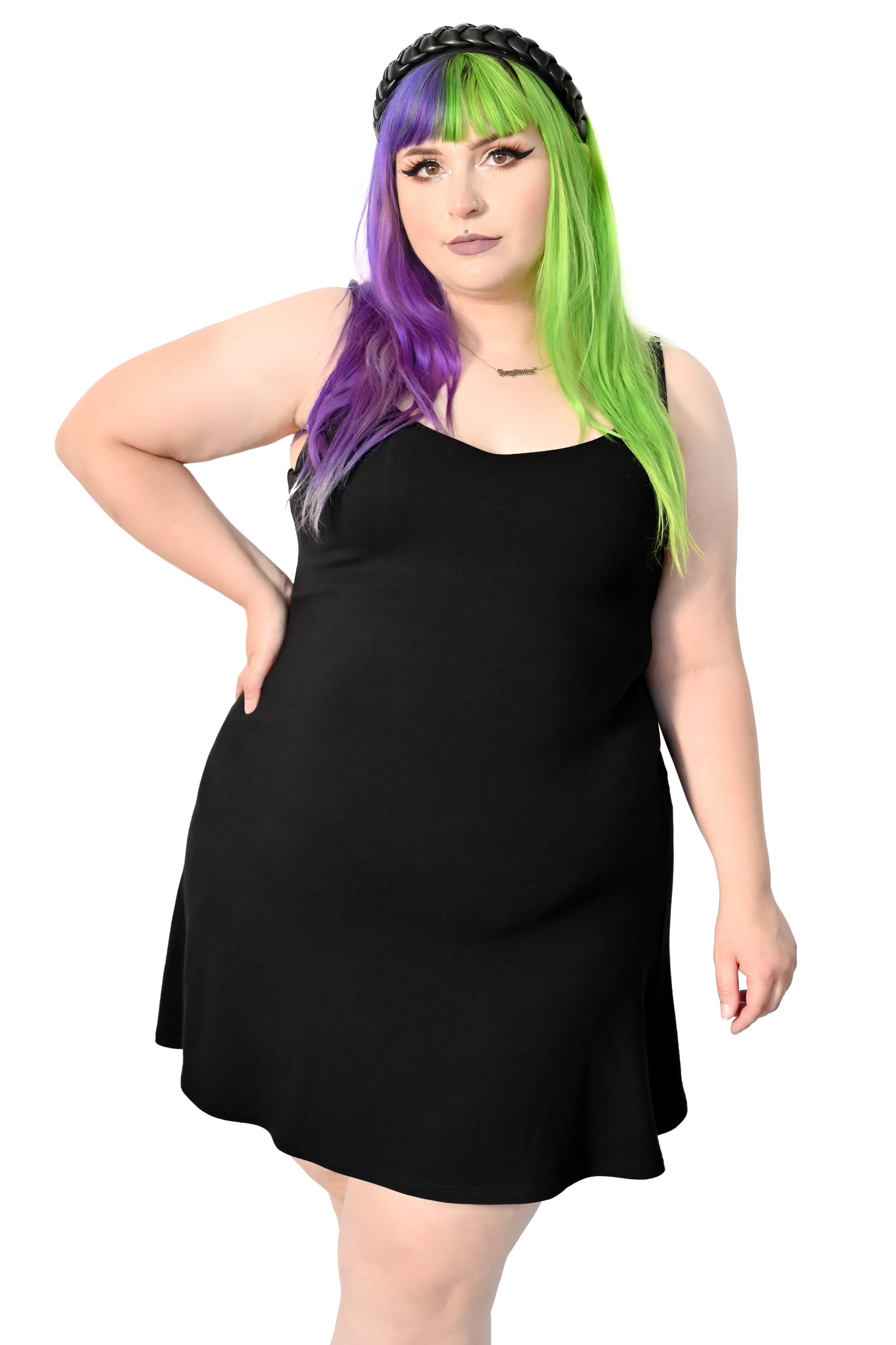 Soft cotton modal spaghetti strap slip dress