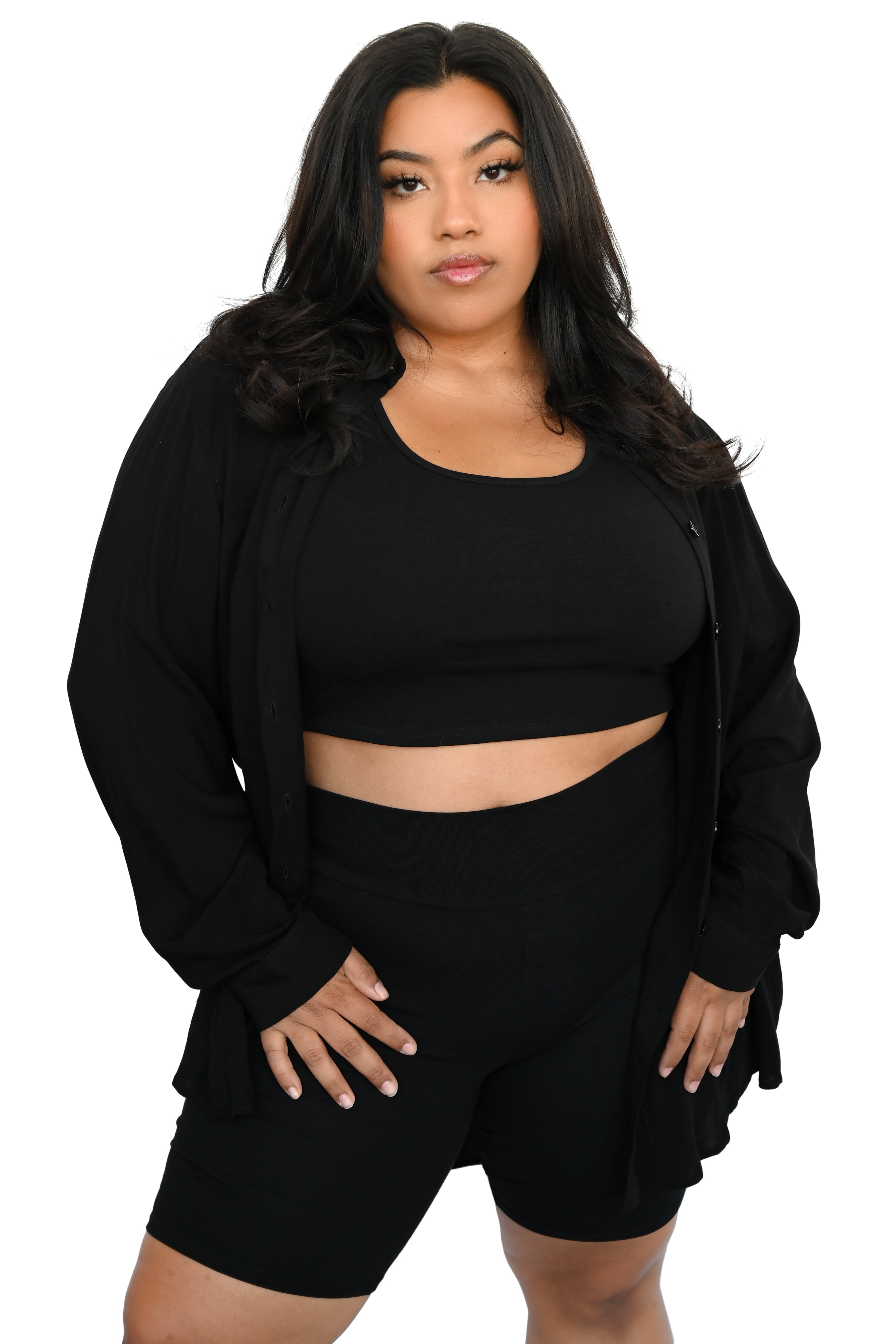 oversized black button up long sleeve shirt