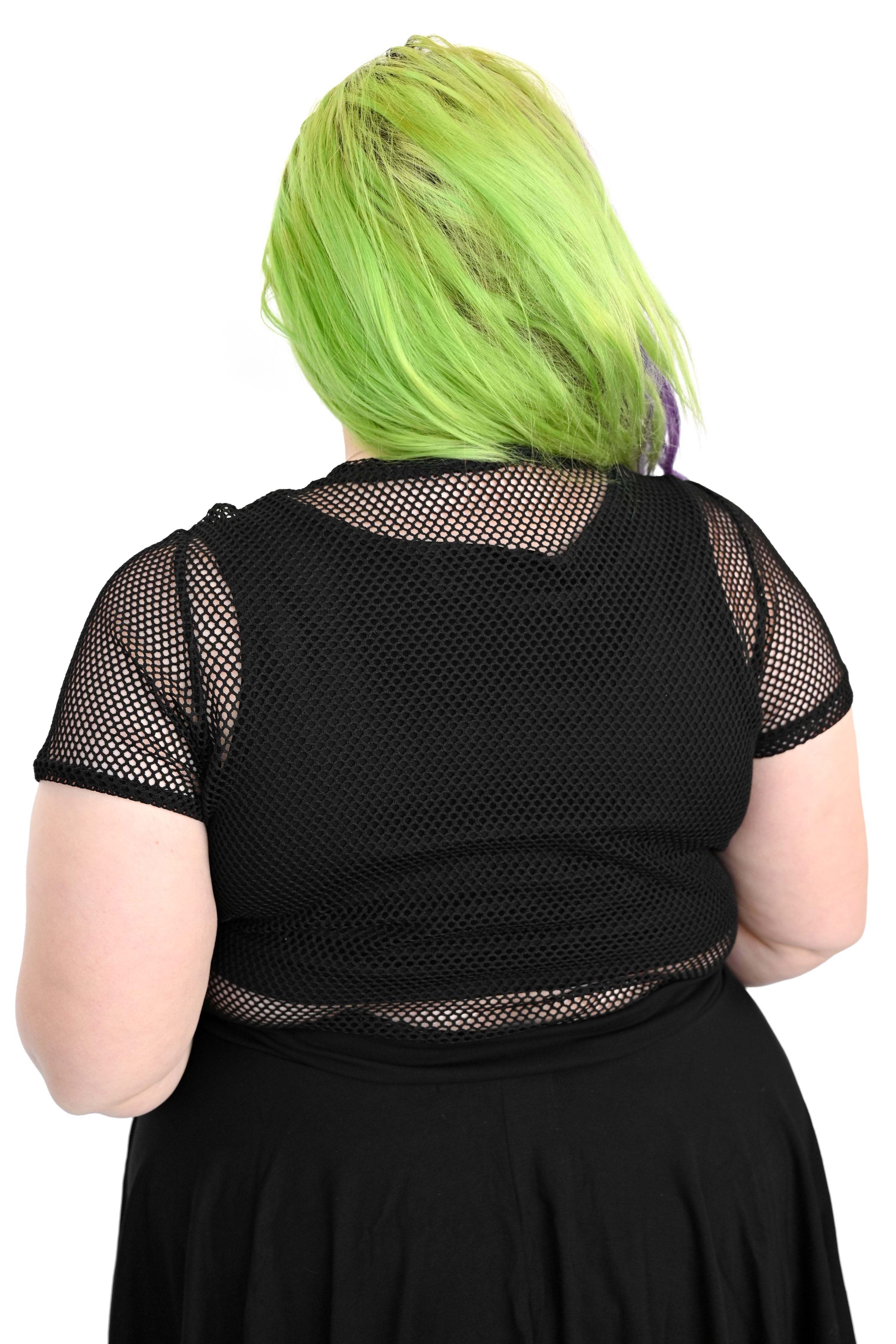 short sleeve fishnet top